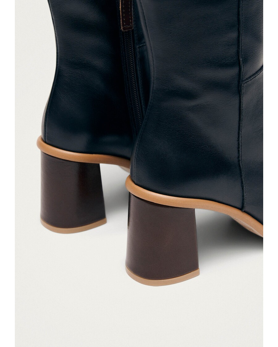 Alohas West Vintage Black Leather Ankle Boots