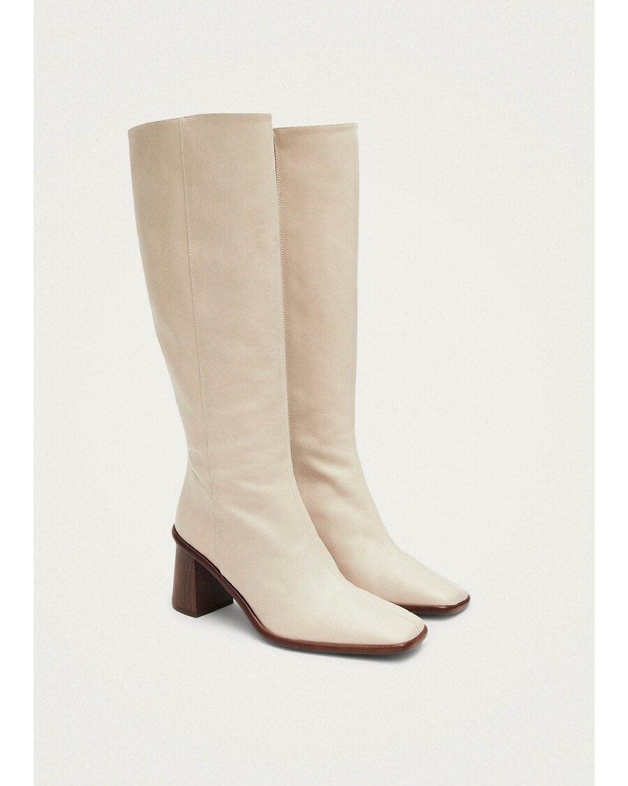 Alohas East Cream Leather Boots