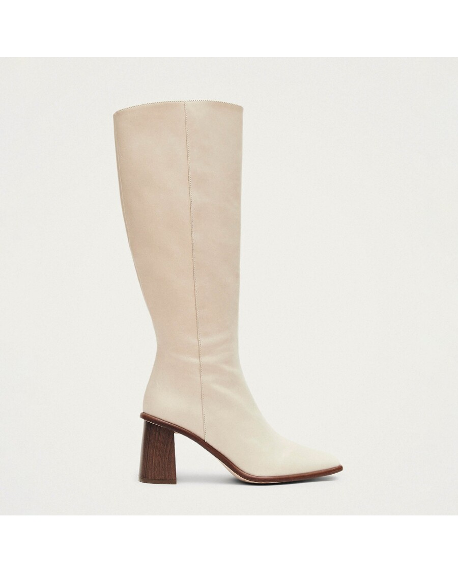 Alohas East Cream Leather Boots