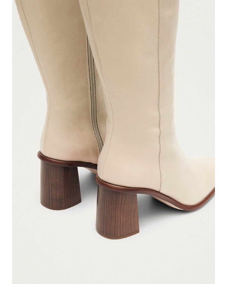 Alohas East Cream Leather Boots