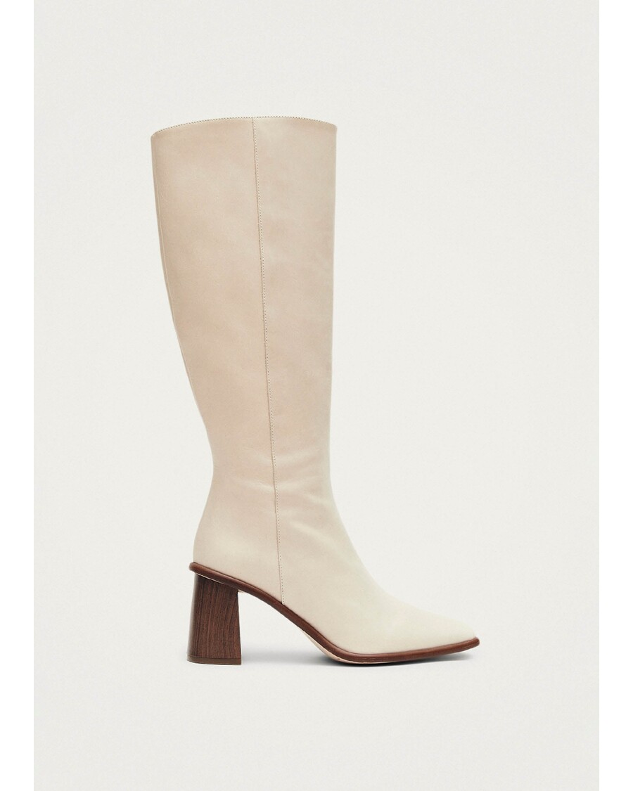 Alohas East Cream Leather Boots