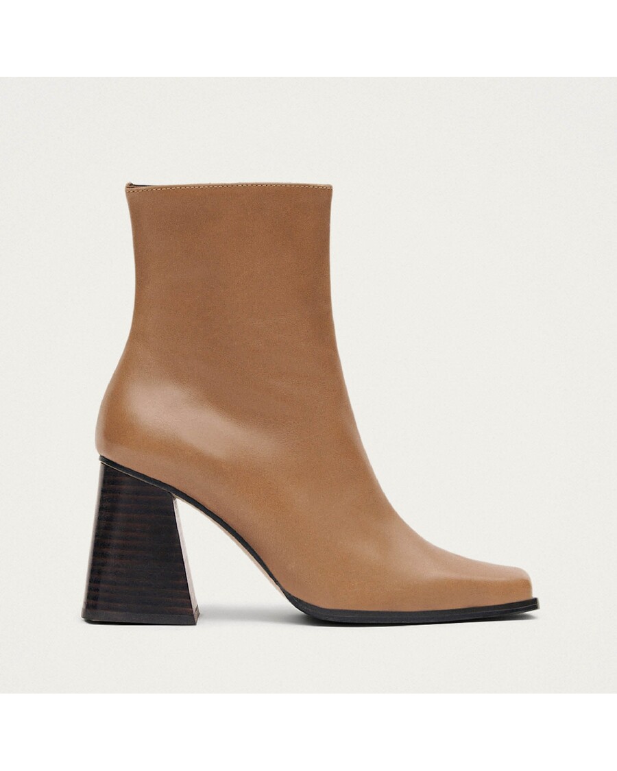 Alohas South Bicolor Camel Beige Leather Ankle Boots