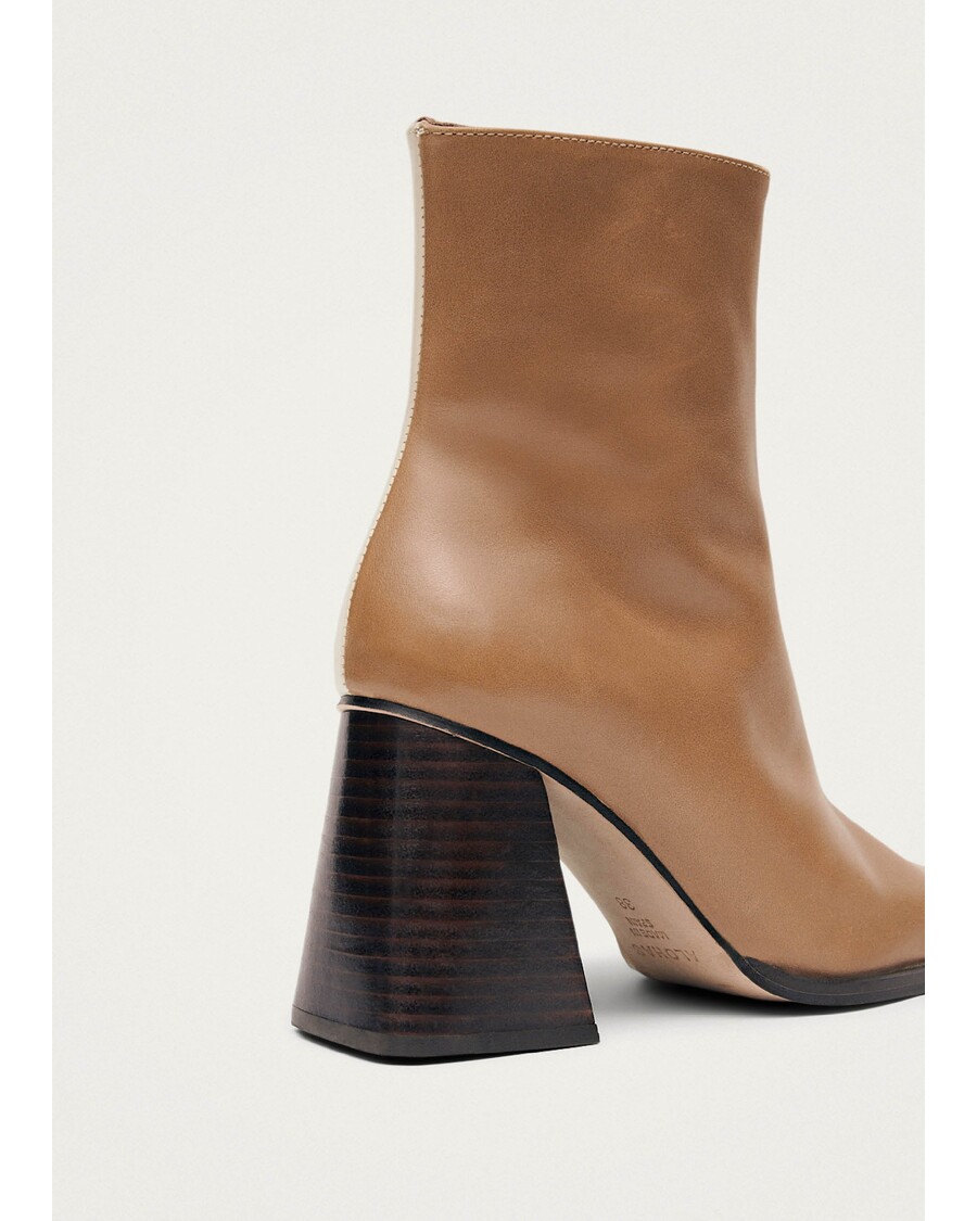 Alohas South Bicolor Camel Beige Leather Ankle Boots