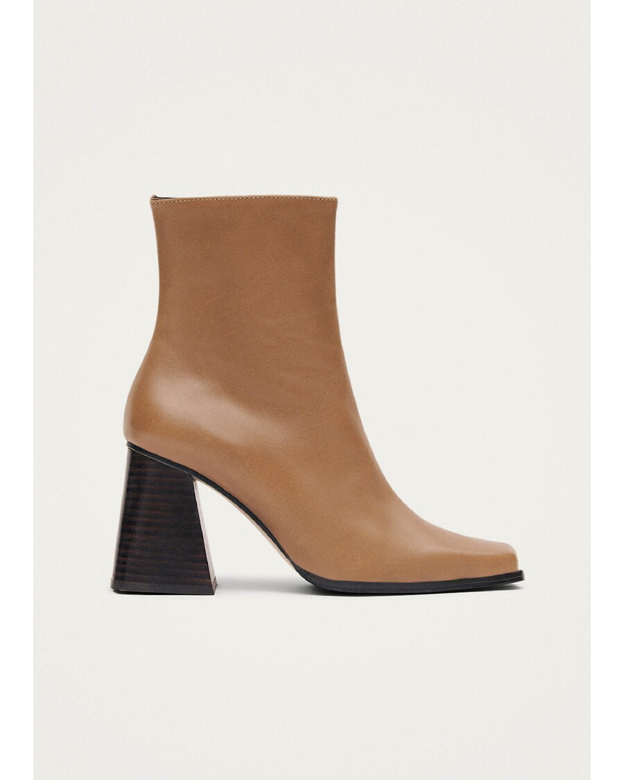 Alohas South Bicolor Camel Beige Leather Ankle Boots