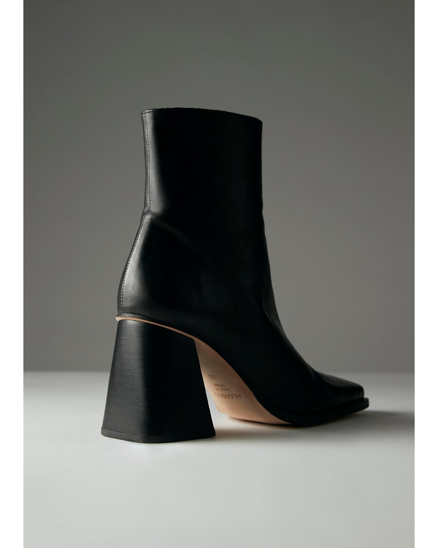 Alohas South Black Leather Ankle Boots