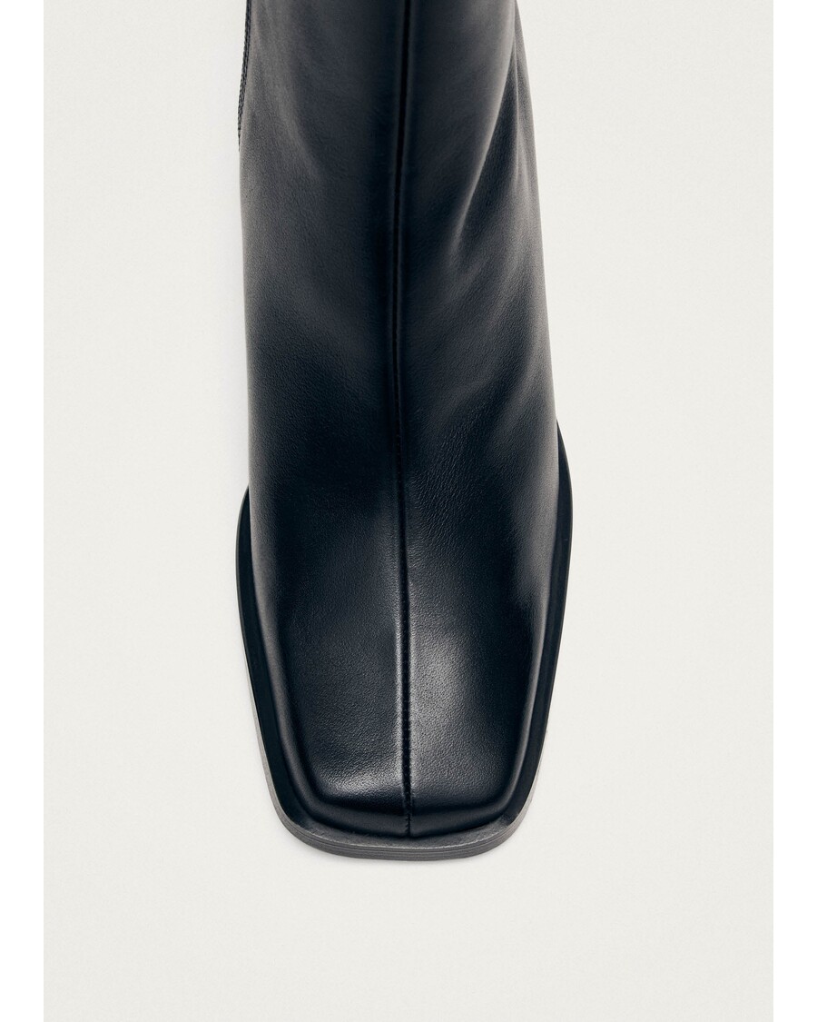 Alohas South Black Leather Ankle Boots