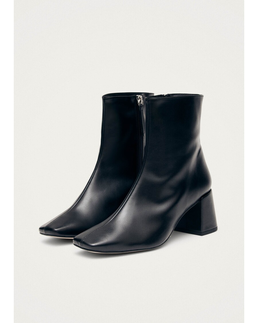 Alohas Watercolor Black Vegan Leather Ankle Boots