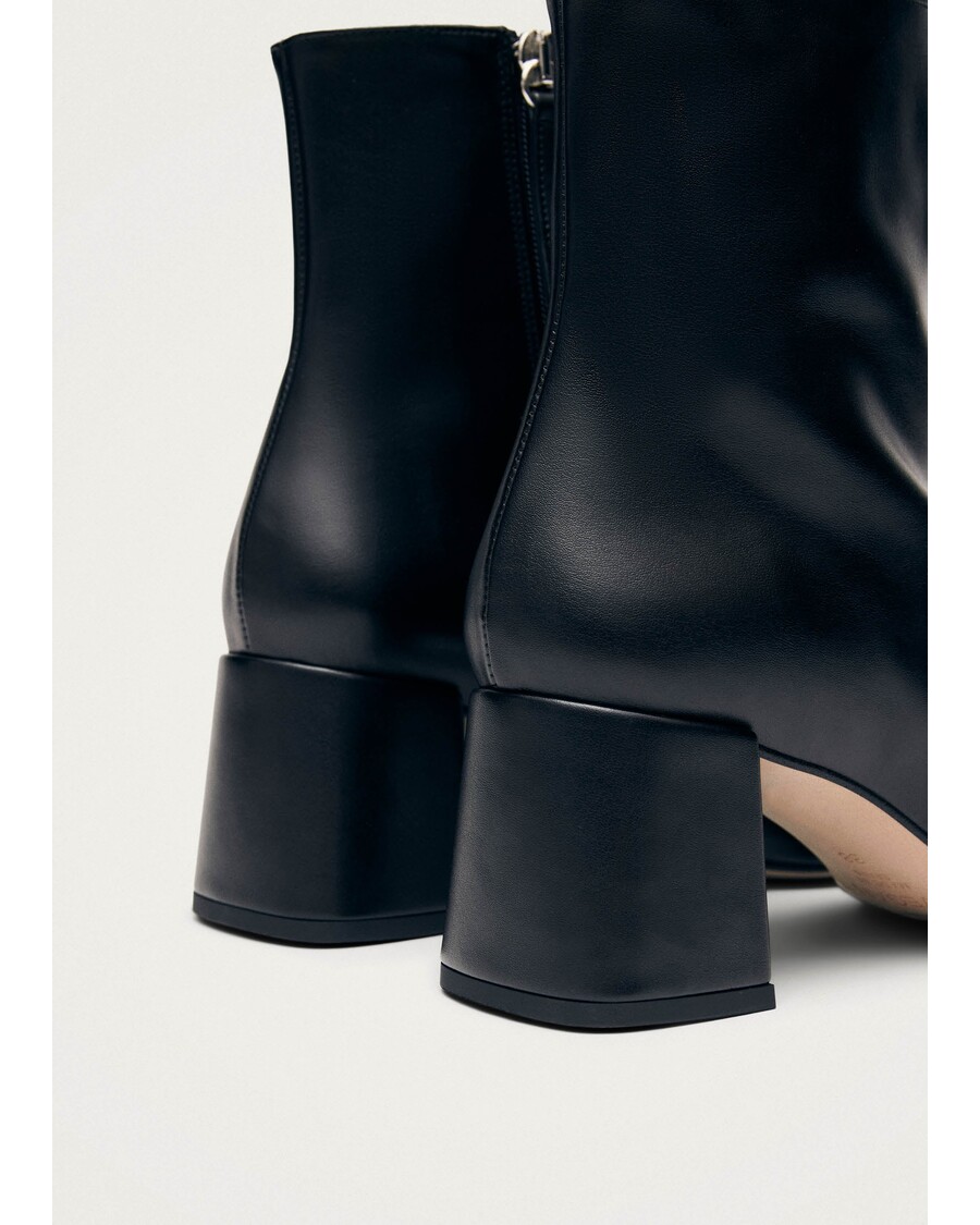 Alohas Watercolor Black Vegan Leather Ankle Boots