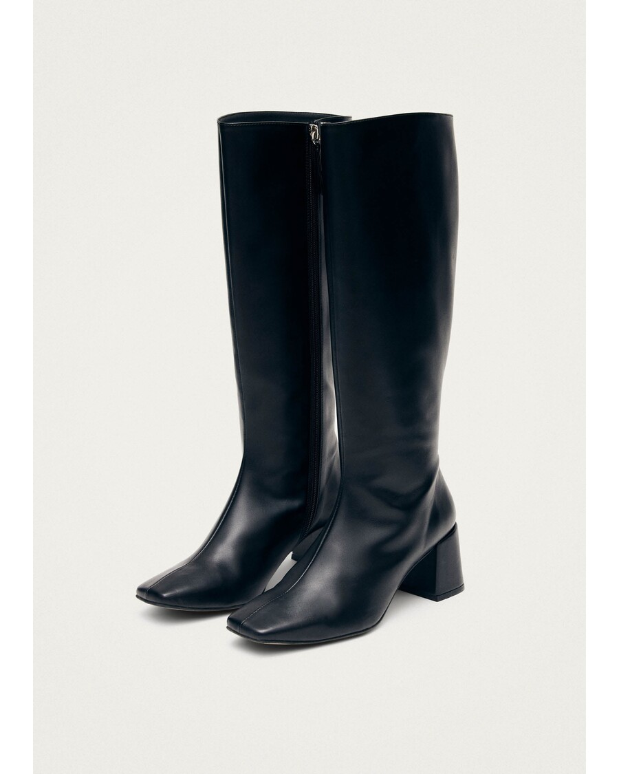 Alohas Chalk Black Vegan Leather Boots