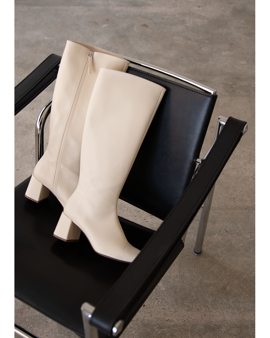 Alohas Chalk Warm White Vegan Leather Boots