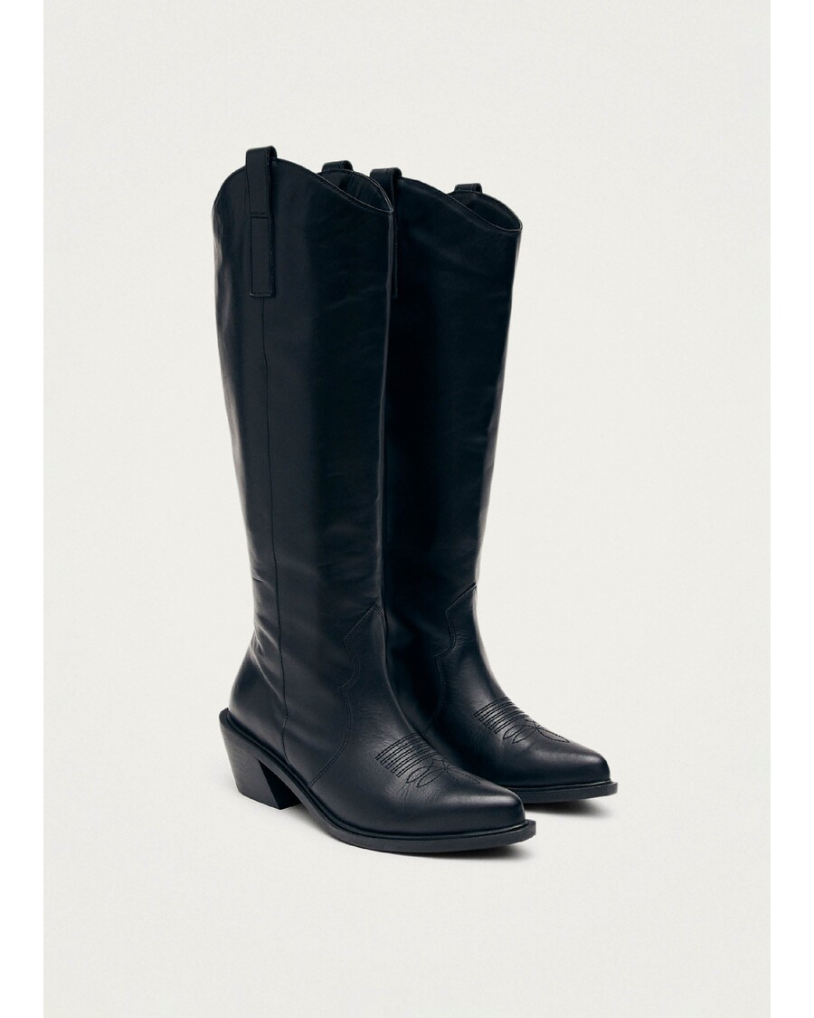 Alohas Mount Black Leather Boots