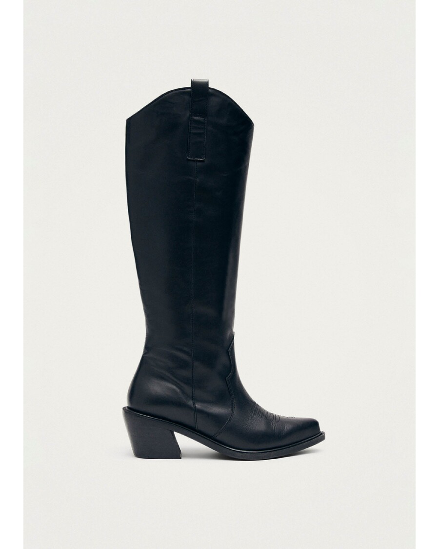 Alohas Mount Black Leather Boots
