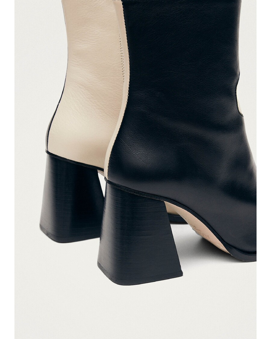 Alohas Blair Bicolor Black Cream Ankle Boots
