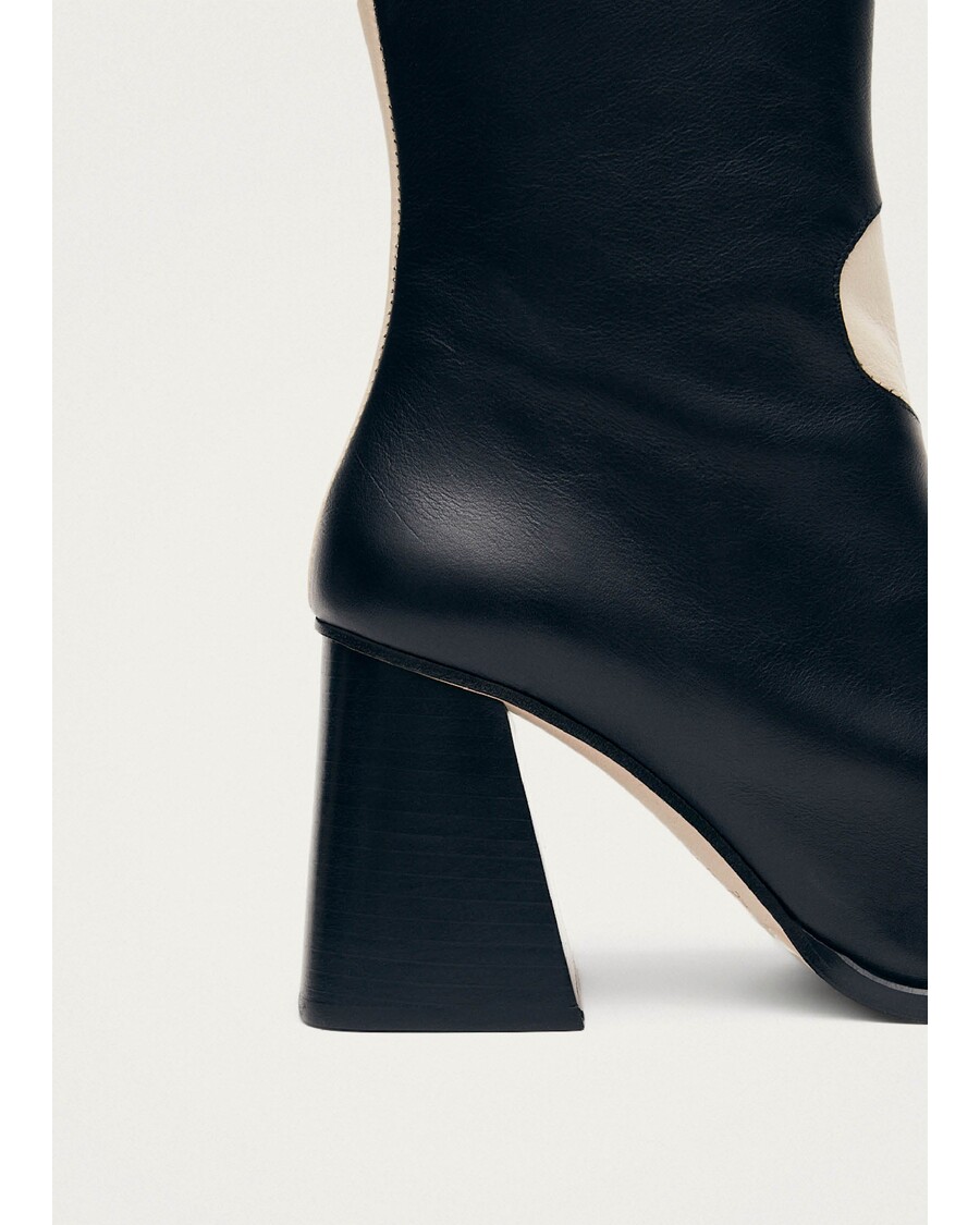 Alohas Blair Bicolor Black Cream Ankle Boots