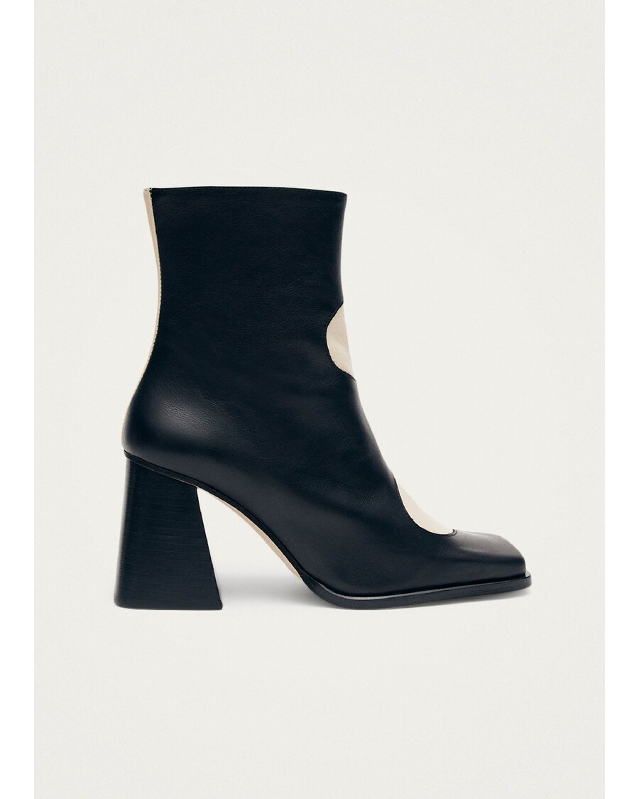 Alohas Blair Bicolor Black Cream Ankle Boots
