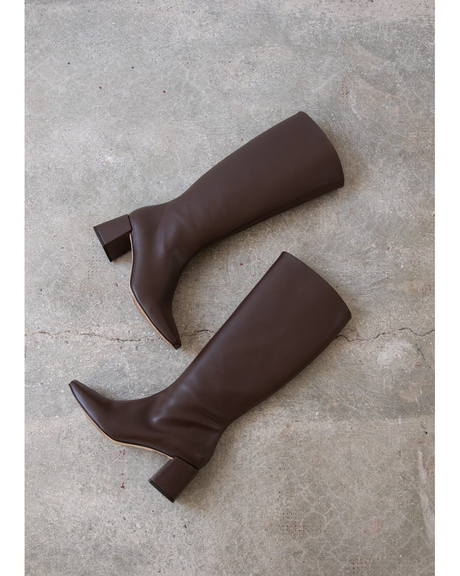Alohas Chalk Umber Brown Vegan Leather Boots