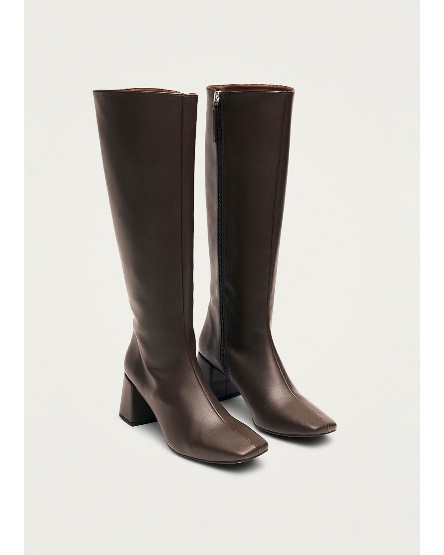 Alohas Chalk Umber Brown Vegan Leather Boots