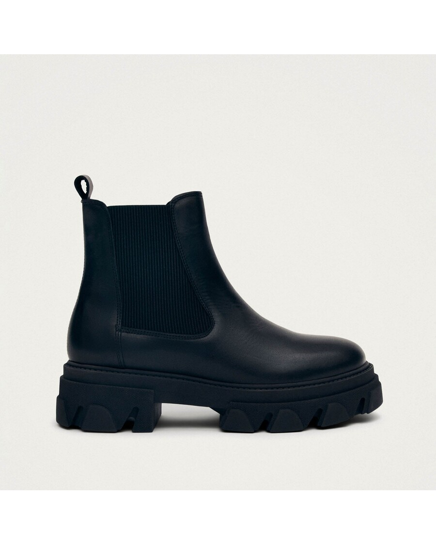 Alohas Berenice Black Leather Ankle Boots