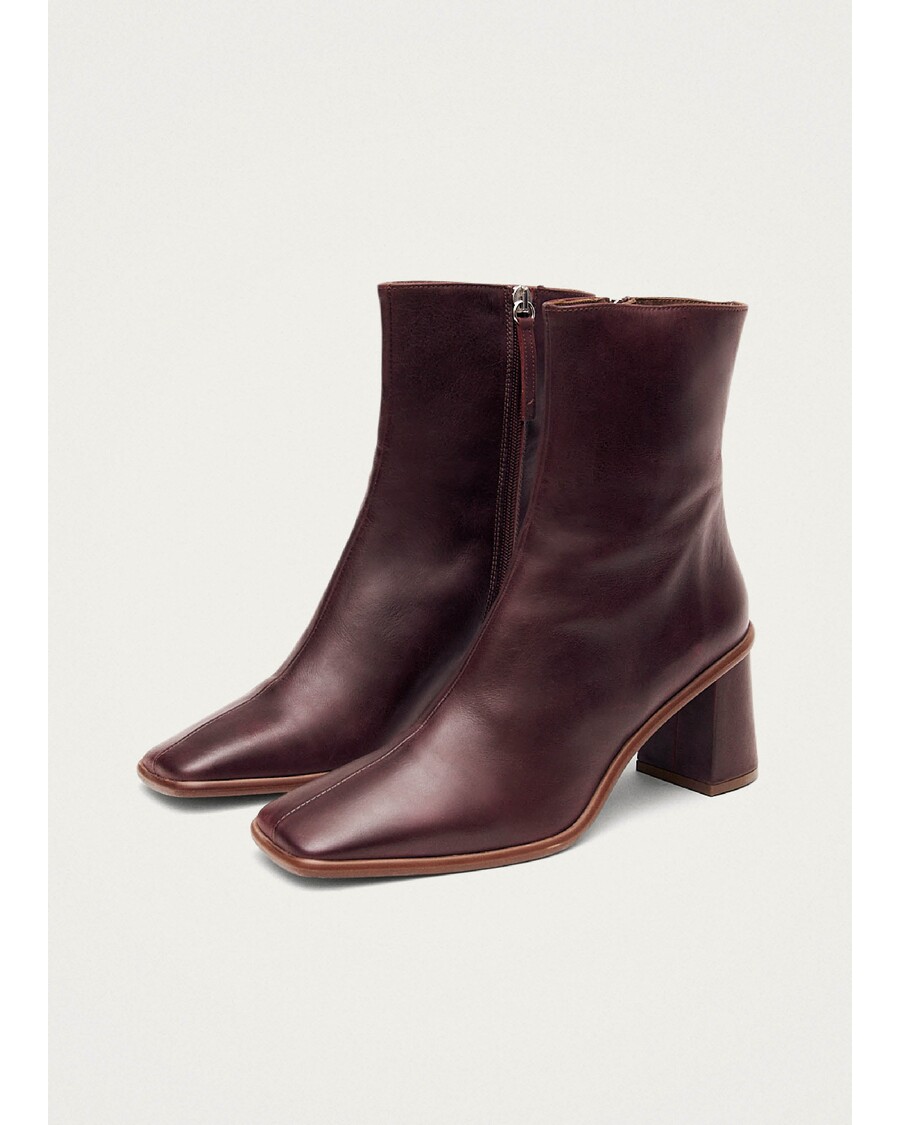 Alohas West Cape Wine Burgundy Leather Ankle Boots