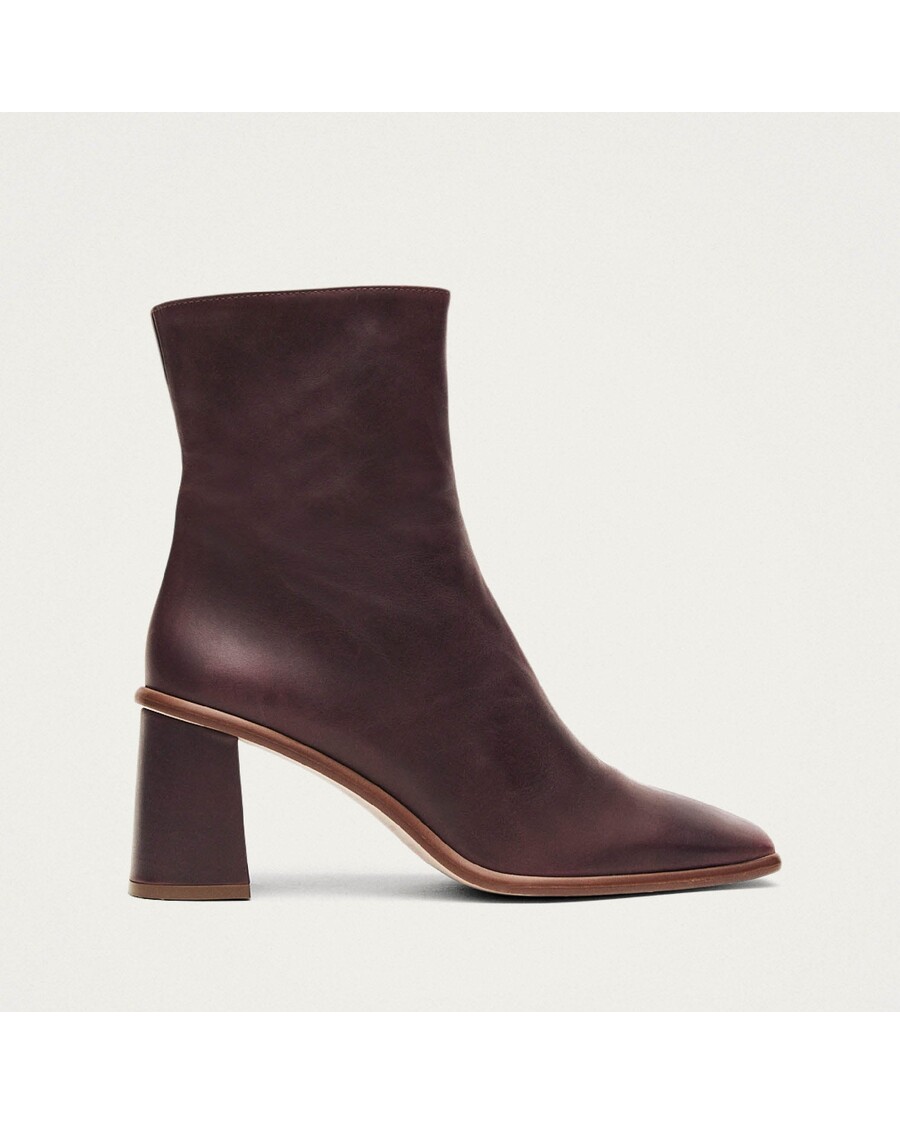 Alohas West Cape Wine Burgundy Leather Ankle Boots