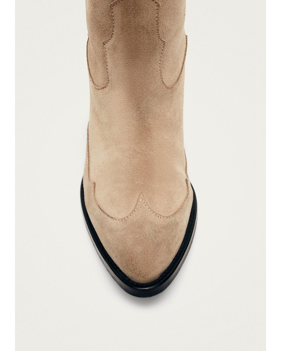 Alohas Liberty Suede Beige Leather Boots