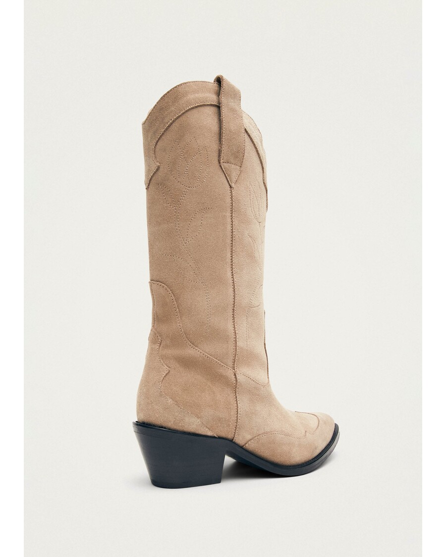 Alohas Liberty Suede Beige Leather Boots