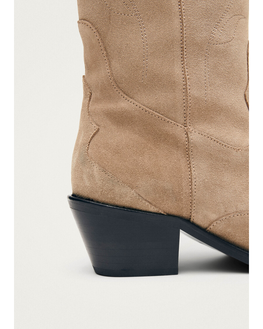 Alohas Liberty Suede Beige Leather Boots