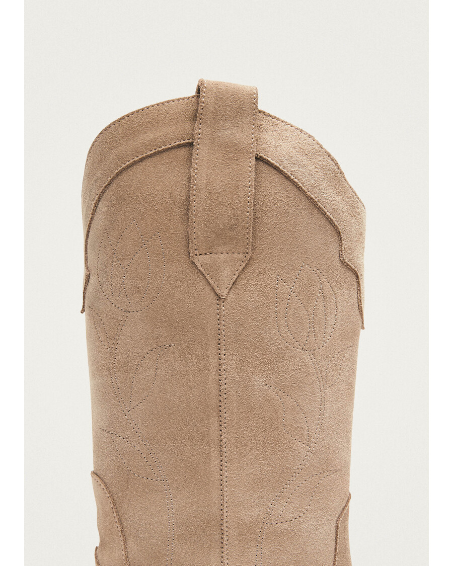 Alohas Liberty Suede Beige Leather Boots