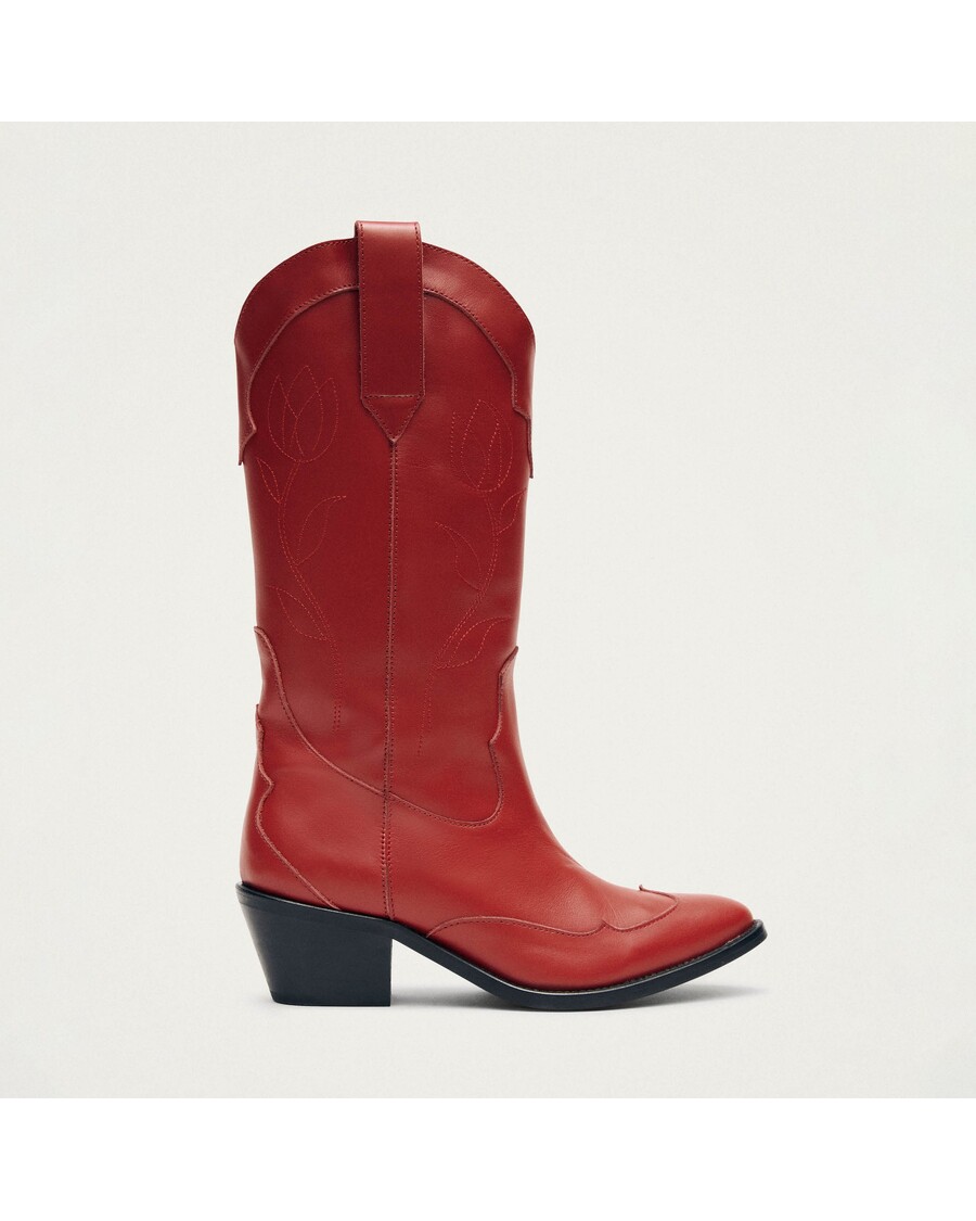 Alohas Liberty Red Leather Boots