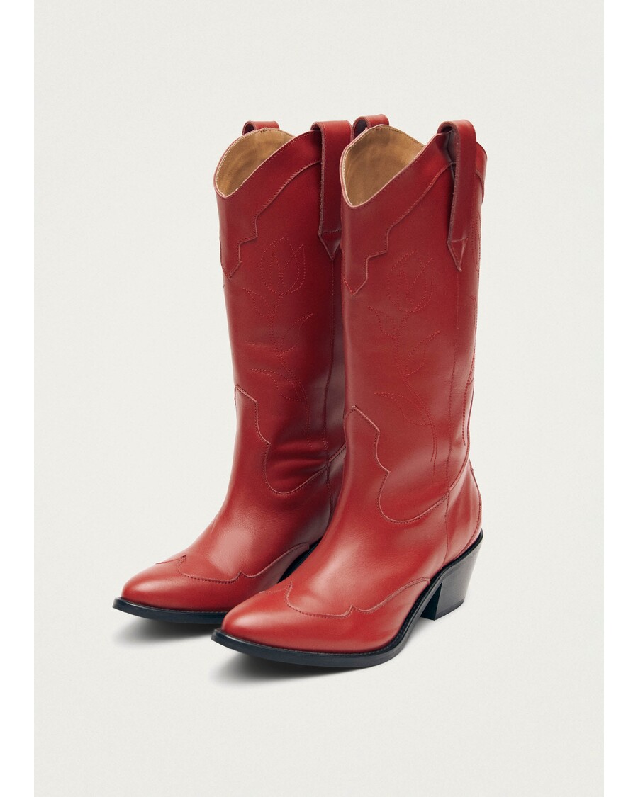 Alohas Liberty Red Leather Boots