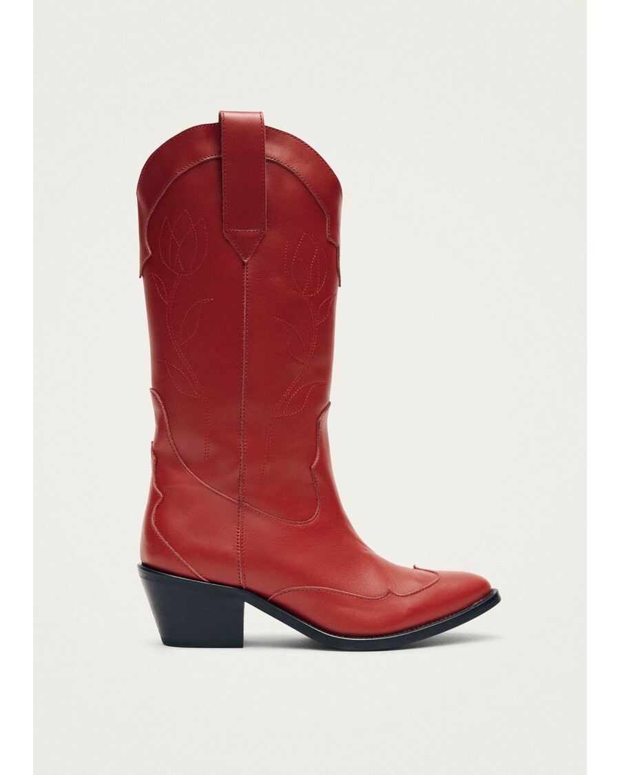 Alohas Liberty Red Leather Boots