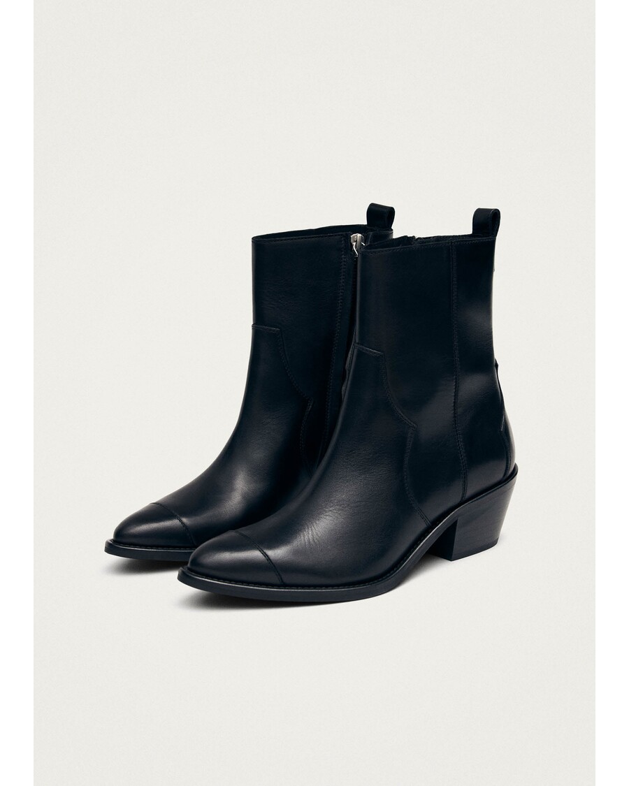 Alohas Austin Black Leather Ankle Boots