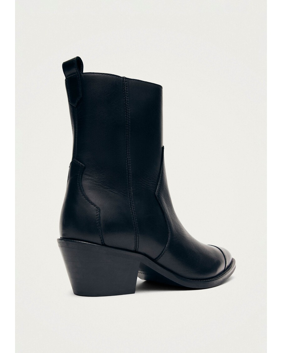 Alohas Austin Black Leather Ankle Boots