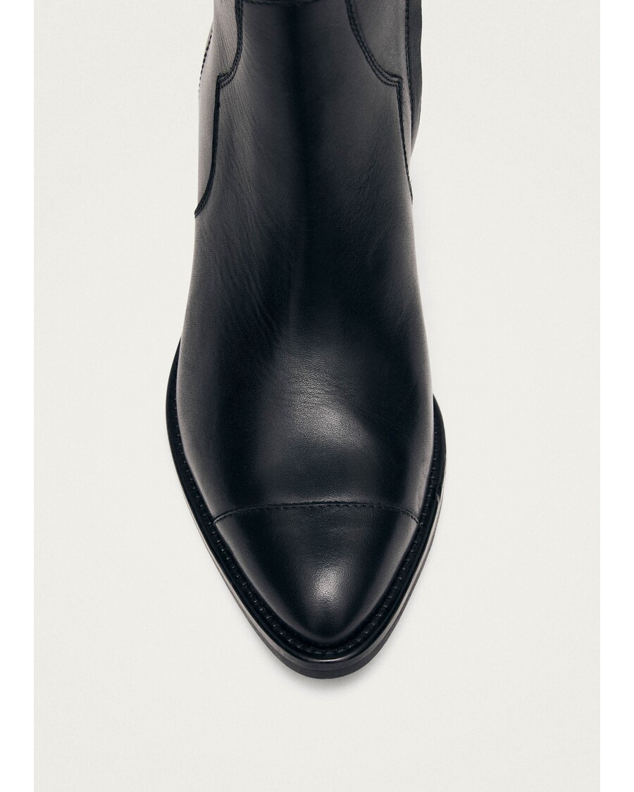 Alohas Austin Black Leather Ankle Boots