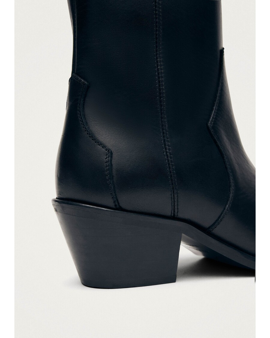 Alohas Austin Black Leather Ankle Boots
