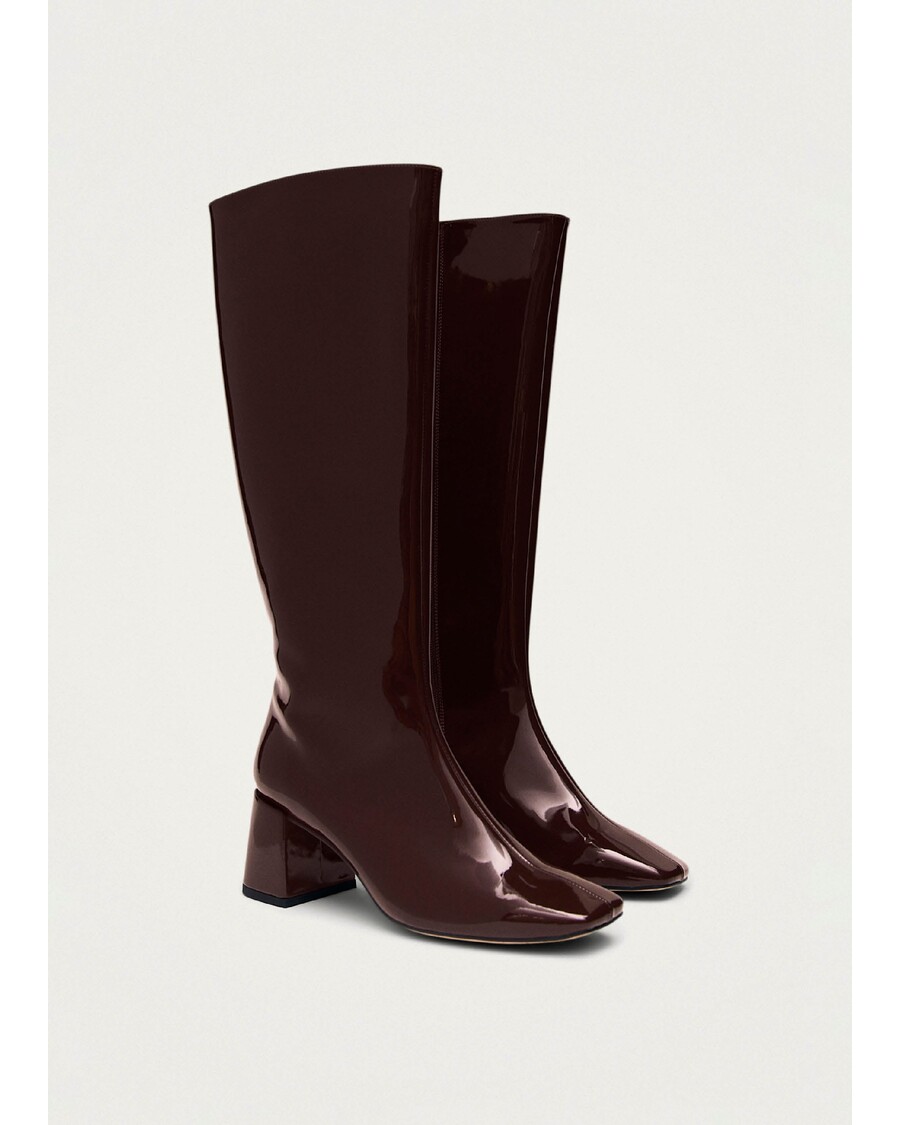 Alohas Chalk Onix Burgundy Vegan Leather Boots