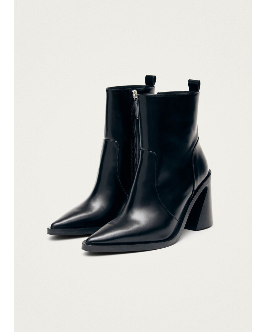 Alohas Haylo Black Leather Ankle Boots
