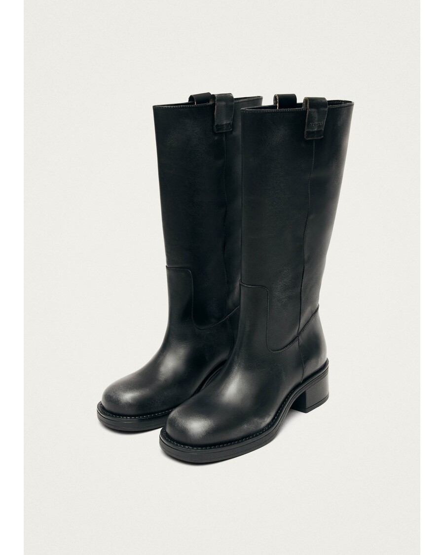 Alohas Sajan Black Leather Boots