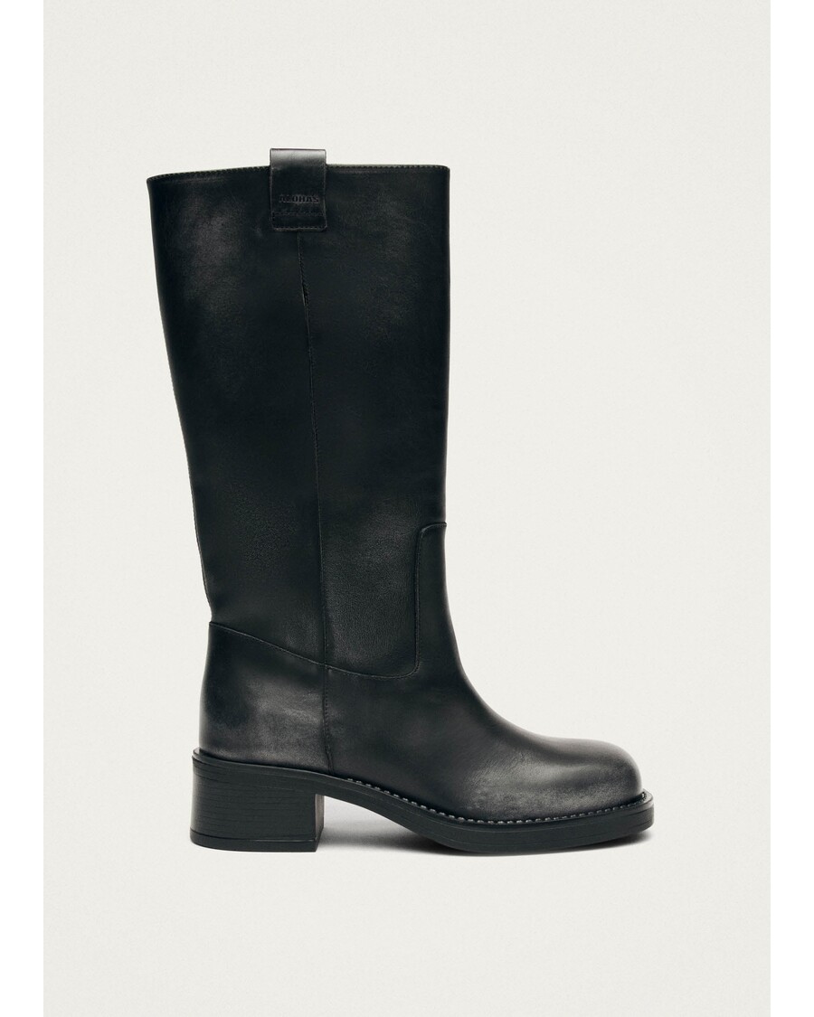 Alohas Sajan Black Leather Boots