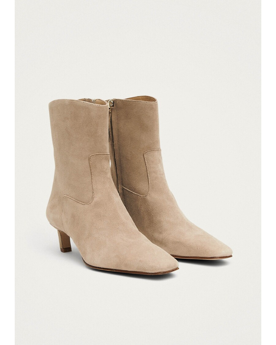Alohas Nash Suede Beige Leather Ankle Boots