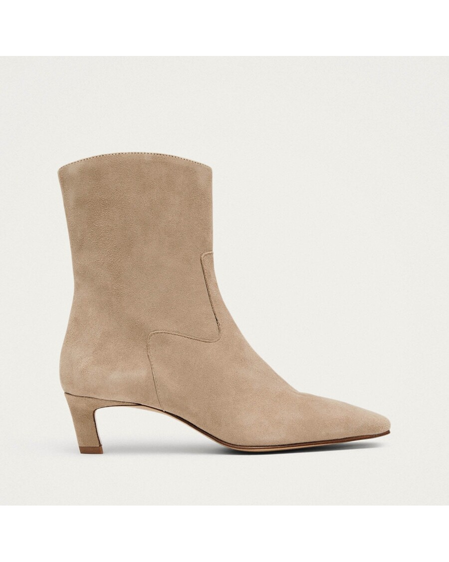 Alohas Nash Suede Beige Leather Ankle Boots