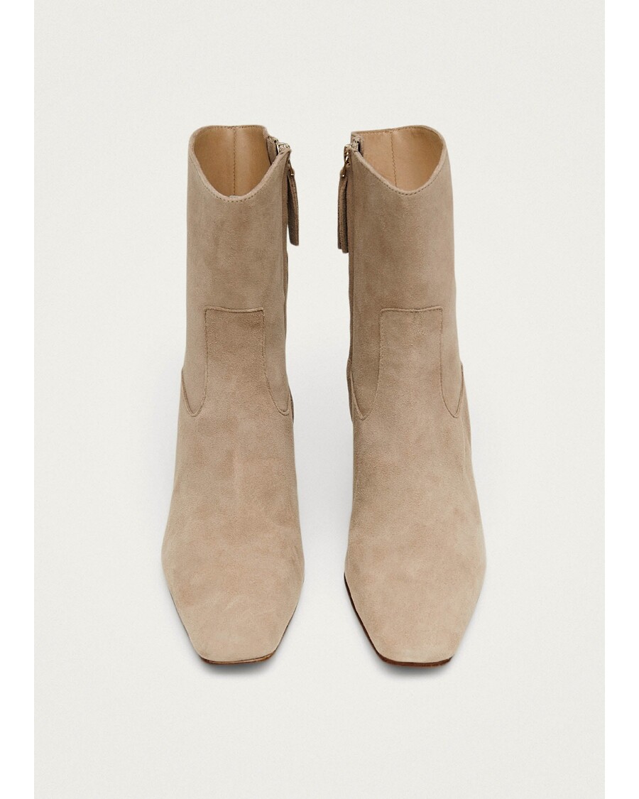 Alohas Nash Suede Beige Leather Ankle Boots