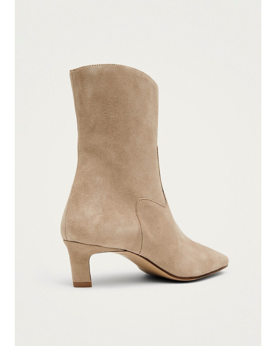 Alohas Nash Suede Beige Leather Ankle Boots