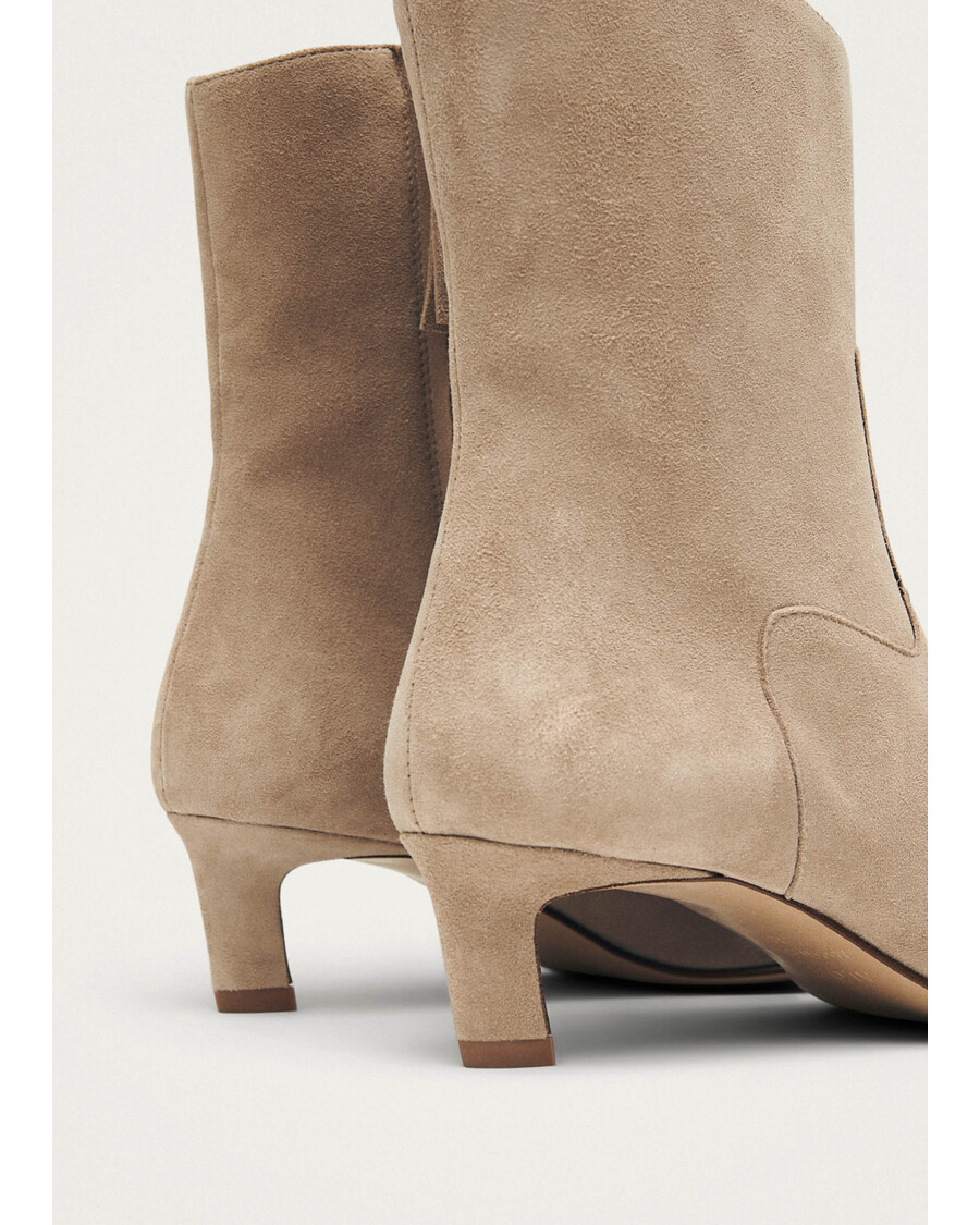 Alohas Nash Suede Beige Leather Ankle Boots
