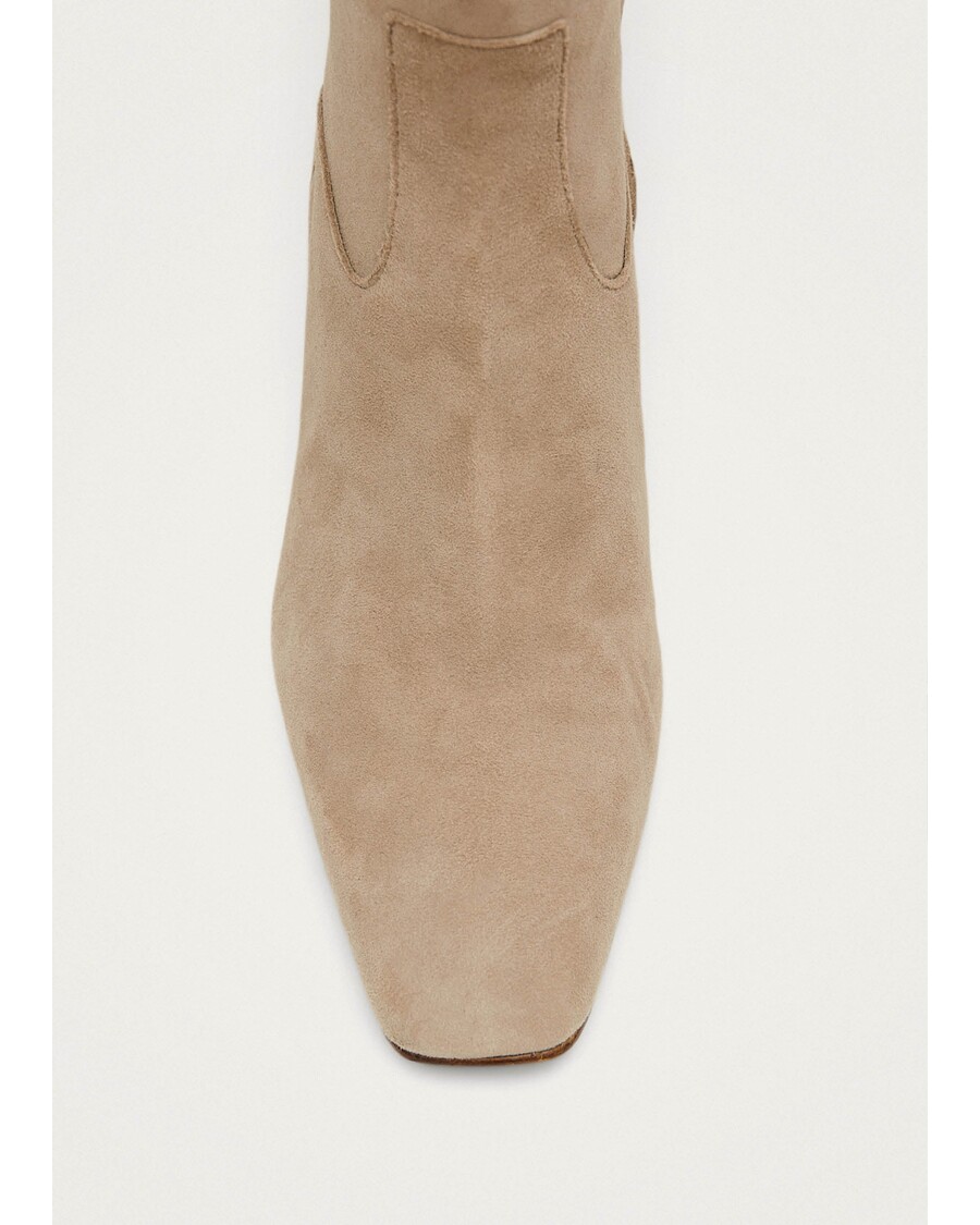 Alohas Nash Suede Beige Leather Ankle Boots