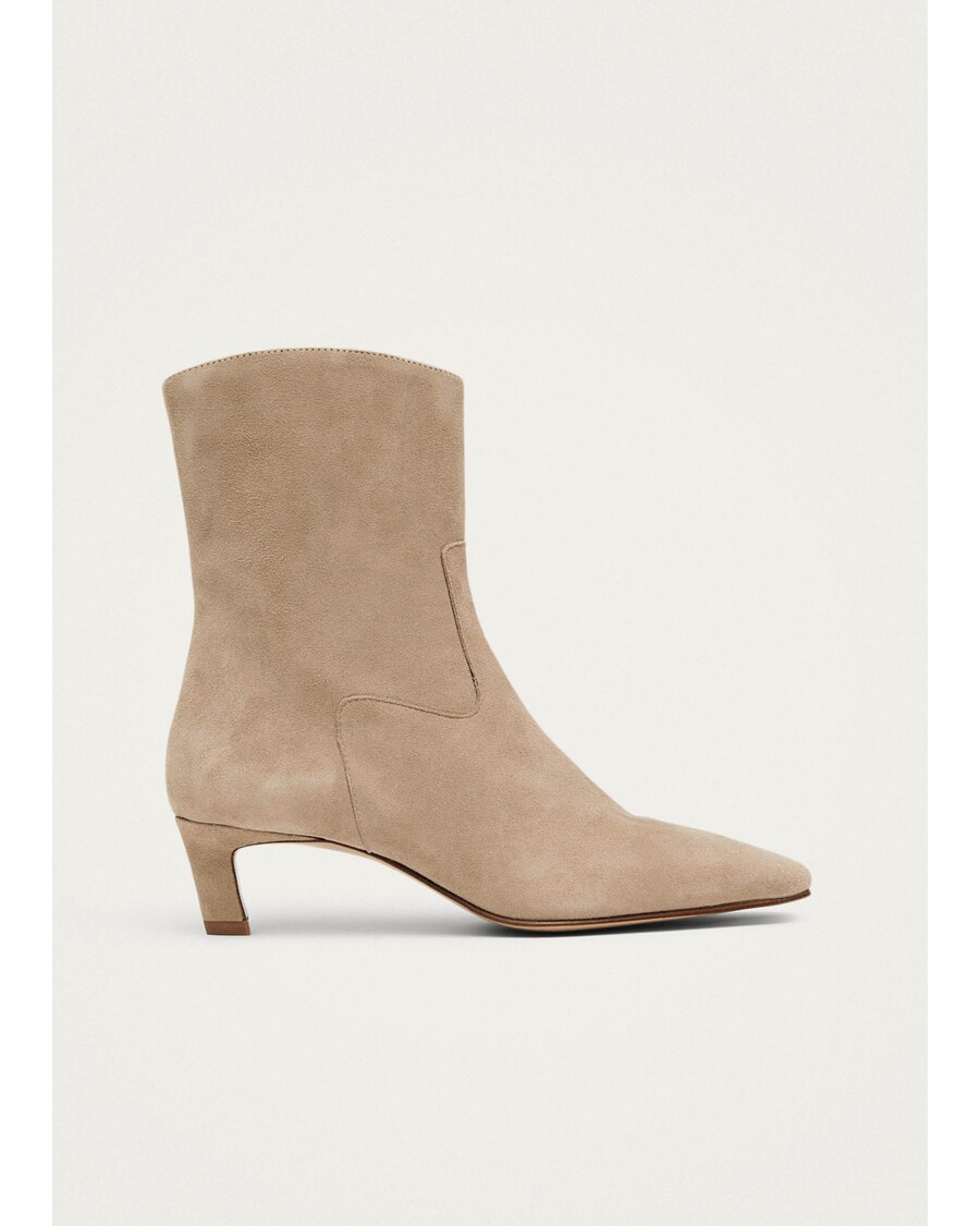 Alohas Nash Suede Beige Leather Ankle Boots