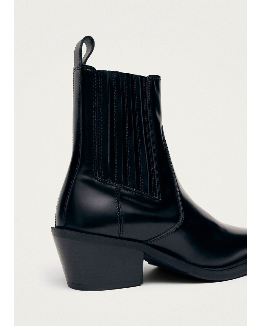 Alohas Denver Black Leather Ankle Boots