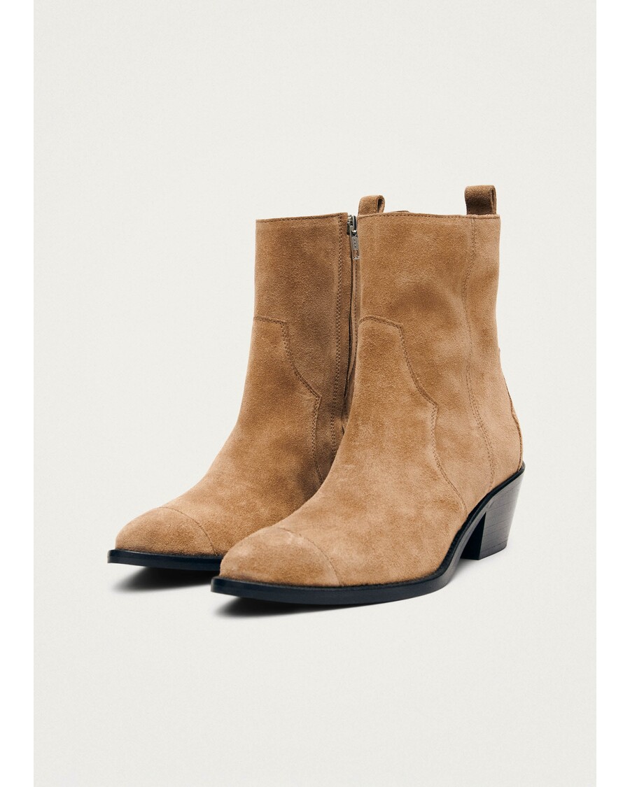 Alohas Austin Suede Tan Leather Ankle Boots