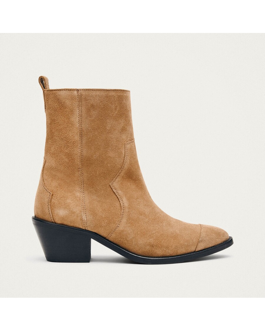 Alohas Austin Suede Tan Leather Ankle Boots