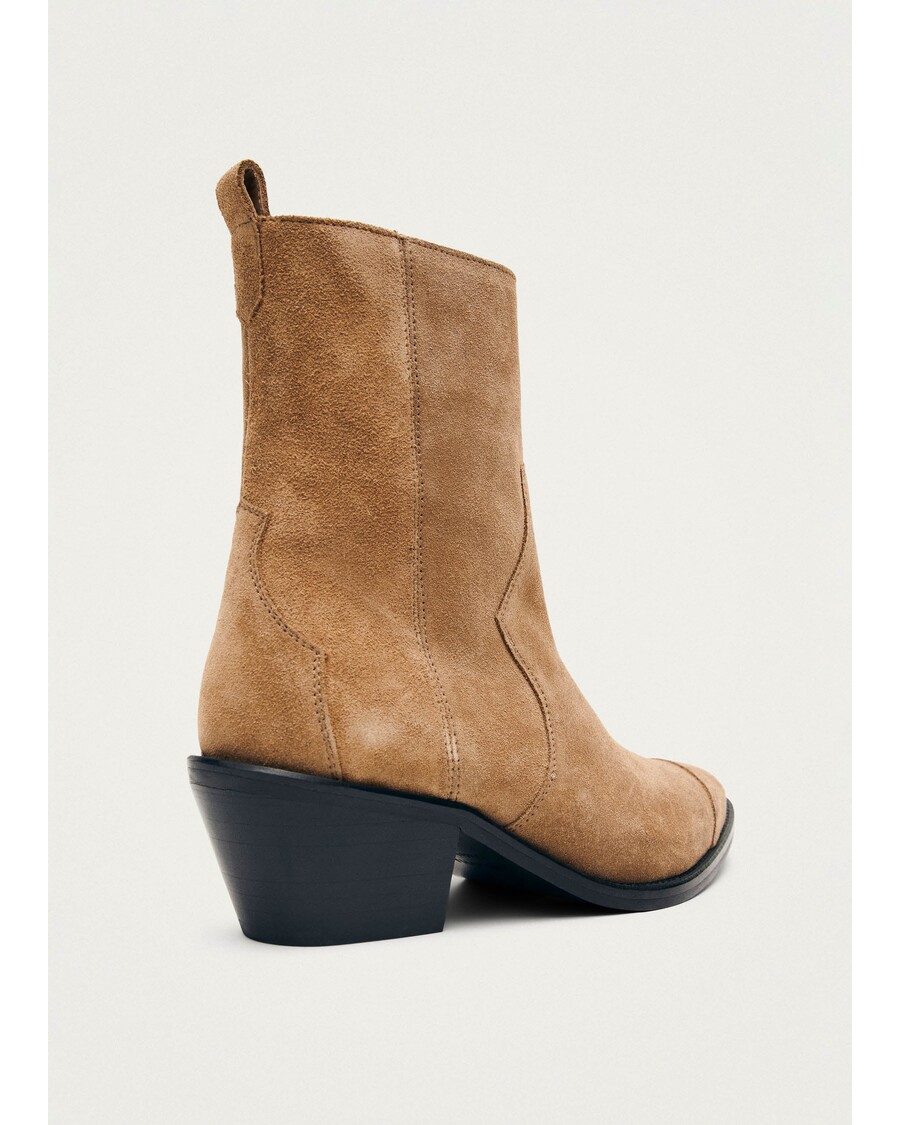 Alohas Austin Suede Tan Leather Ankle Boots